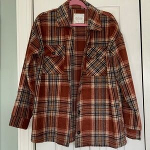 NWOT Altar'd State Oversized Plaid Shirt Jacket Shacket